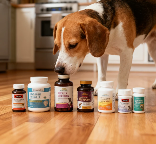 A smart automatic pet feeder dispensing food into a bowl on a clean mat