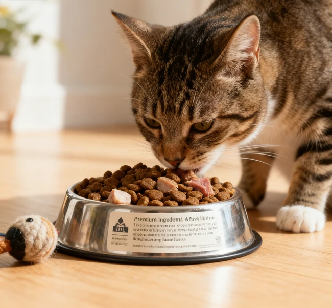 A veterinarian examining a cat on a table