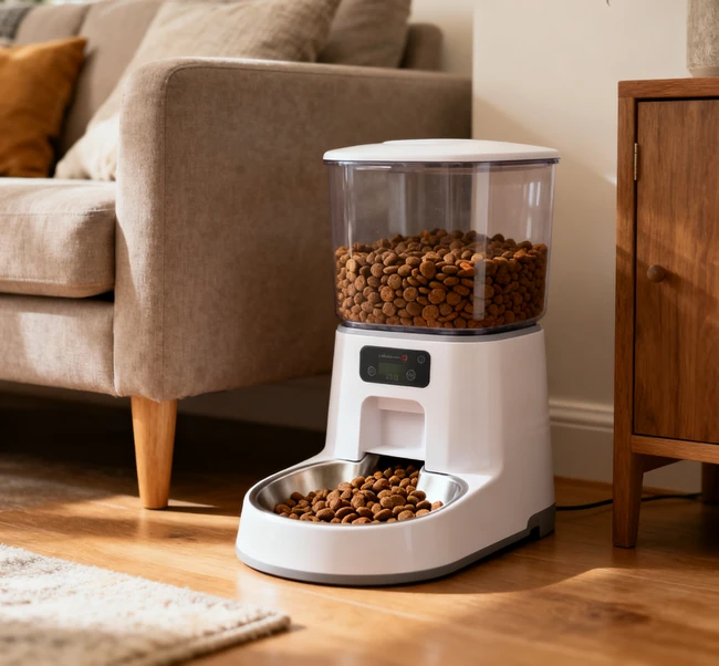 A happy dog greeting its owner returning from vacation